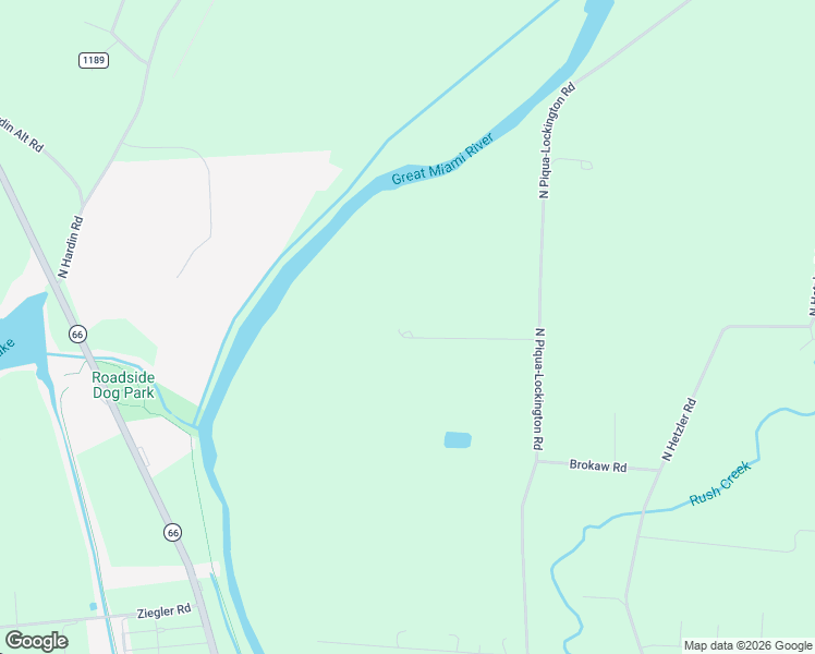 map of restaurants, bars, coffee shops, grocery stores, and more near 9606 Piqua Lockington Road in Piqua