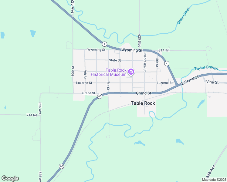 map of restaurants, bars, coffee shops, grocery stores, and more near 609 Grand Street in Table Rock