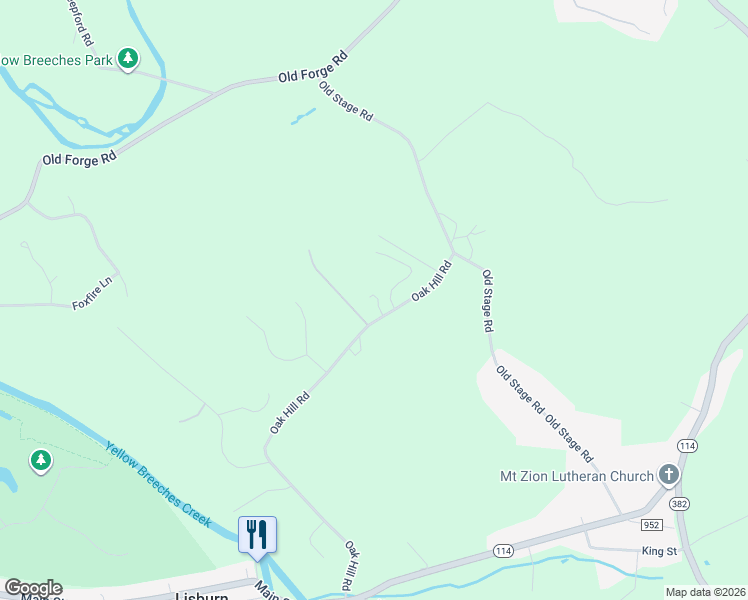 map of restaurants, bars, coffee shops, grocery stores, and more near 937 Oak Hill Road in Lewisberry