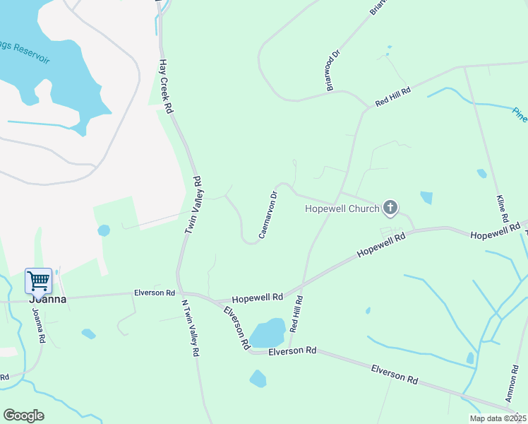 map of restaurants, bars, coffee shops, grocery stores, and more near 83 Caernarvon Drive in Elverson