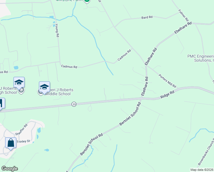 map of restaurants, bars, coffee shops, grocery stores, and more near 103 Law Lane in Pottstown