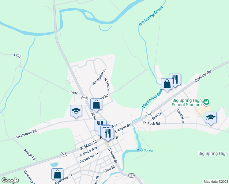 map of restaurants, bars, coffee shops, grocery stores, and more near 37 Shepherd Road in Newville