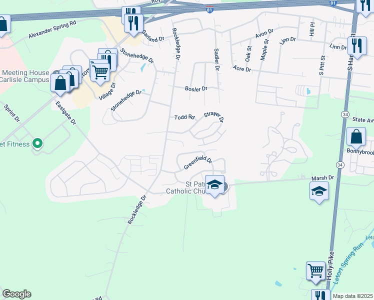 map of restaurants, bars, coffee shops, grocery stores, and more near 26 Tunbridge Lane in Carlisle