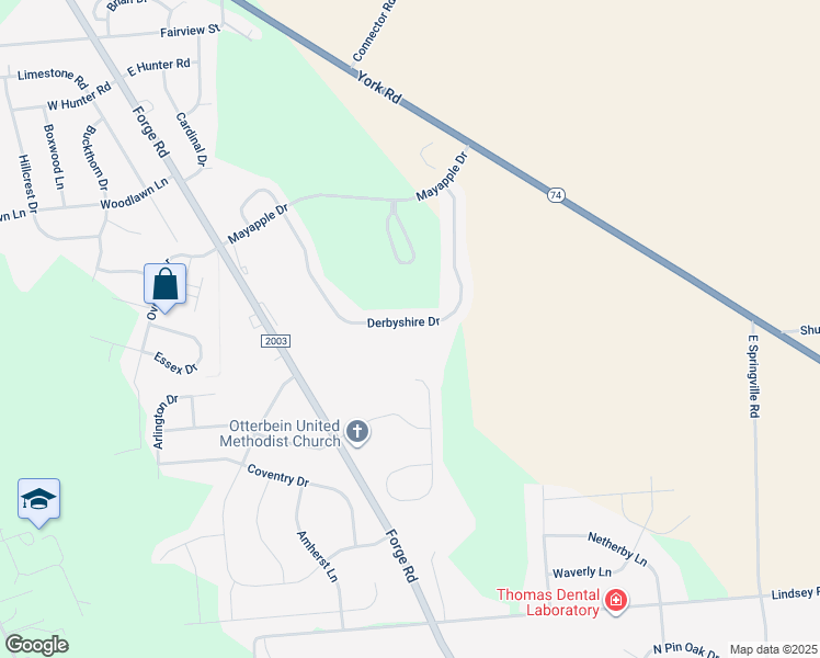 map of restaurants, bars, coffee shops, grocery stores, and more near 41 Derbyshire Drive in Carlisle