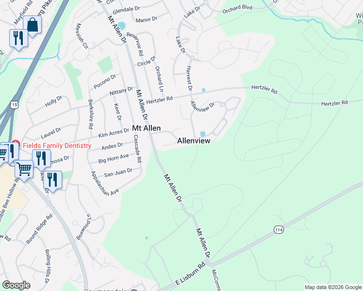 map of restaurants, bars, coffee shops, grocery stores, and more near 332 Wister Circle in Mechanicsburg