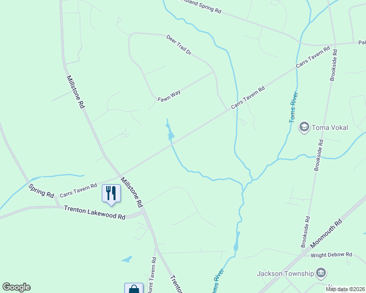 map of restaurants, bars, coffee shops, grocery stores, and more near 29 Carrs Tavern Road in Millstone
