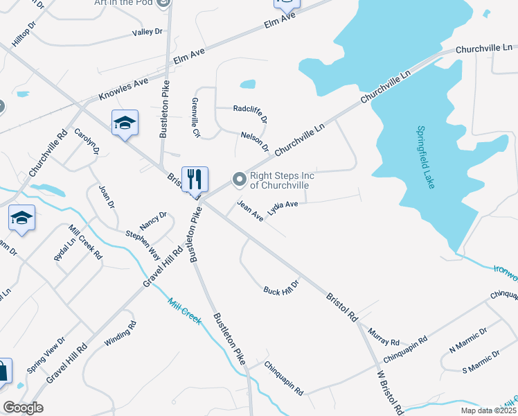 map of restaurants, bars, coffee shops, grocery stores, and more near 17 Jean Avenue in Southampton