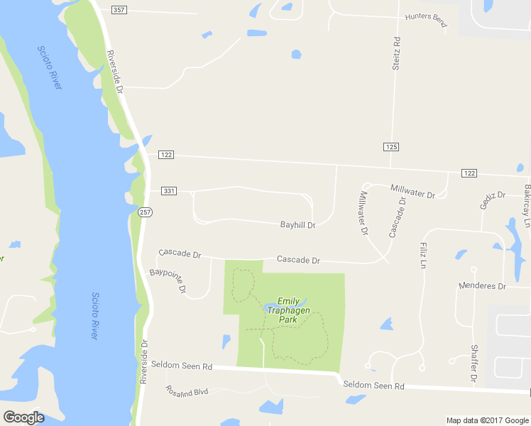 map of restaurants, bars, coffee shops, grocery stores, and more near 4950 Bayhill Drive in Powell