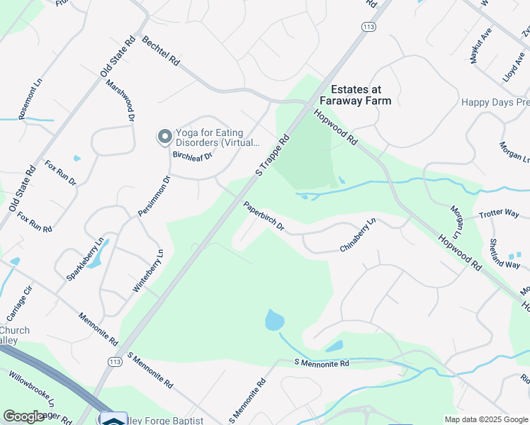 map of restaurants, bars, coffee shops, grocery stores, and more near 200 Paperbirch Drive in Collegeville