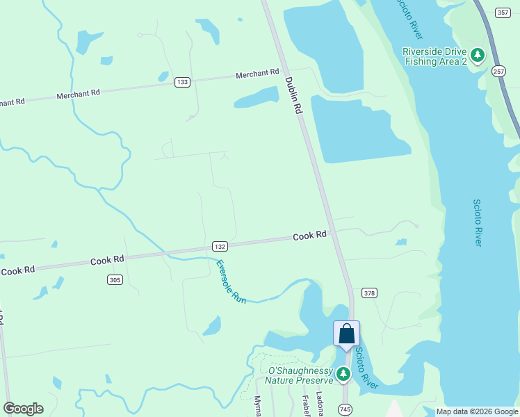 map of restaurants, bars, coffee shops, grocery stores, and more near 8830 Dublin Road in Powell