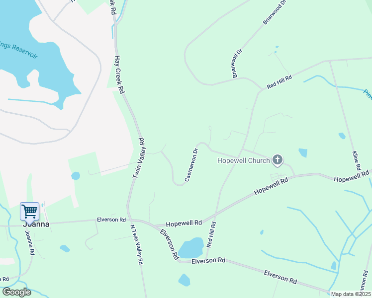 map of restaurants, bars, coffee shops, grocery stores, and more near 79 Caernarvon Drive in Elverson