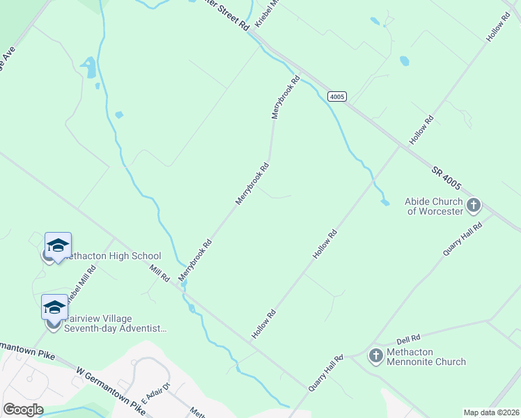 map of restaurants, bars, coffee shops, grocery stores, and more near 1214 Merrybrook Road in Collegeville