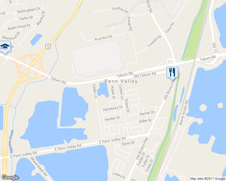 map of restaurants, bars, coffee shops, grocery stores, and more near 7017 Huber Drive in Morrisville