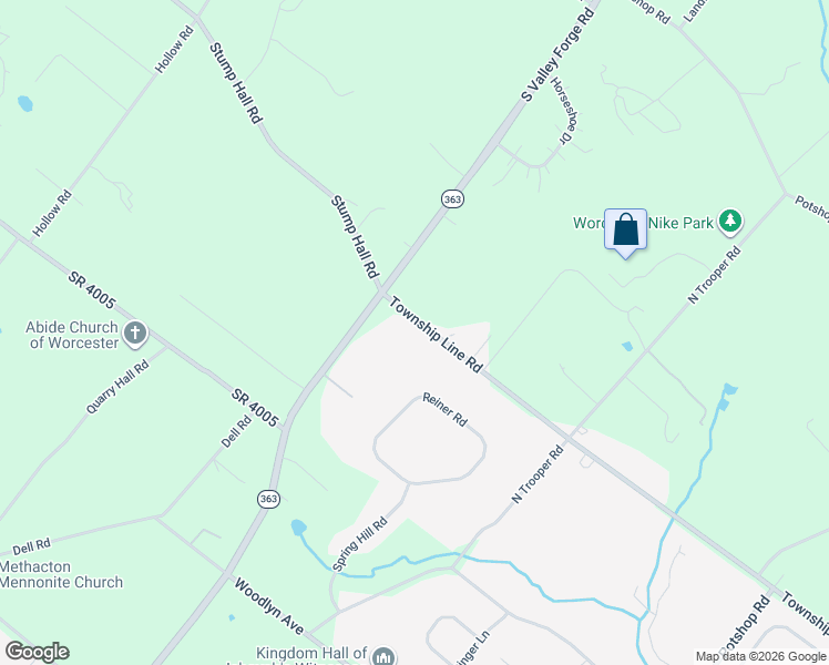 map of restaurants, bars, coffee shops, grocery stores, and more near 2972 Township Line Road in Norristown