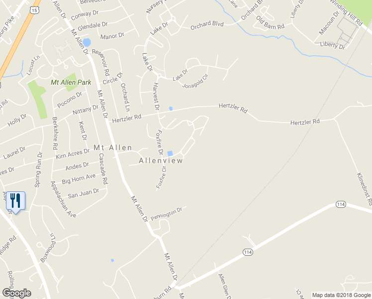 map of restaurants, bars, coffee shops, grocery stores, and more near 506 Allenview Drive in Mechanicsburg