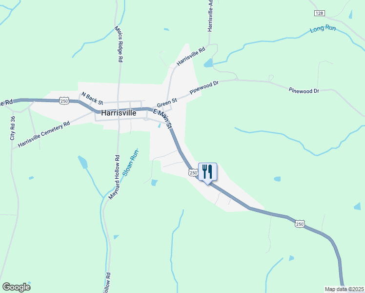 map of restaurants, bars, coffee shops, grocery stores, and more near 49426 U.S. 250 in Adena