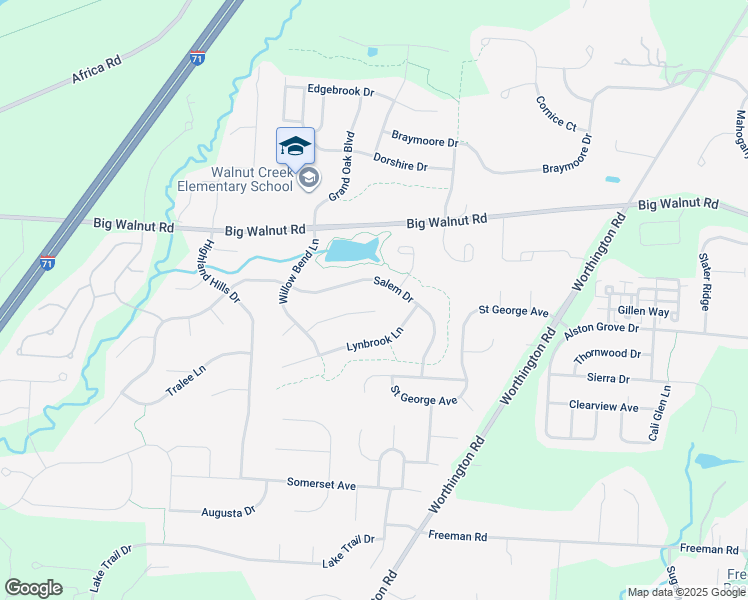 map of restaurants, bars, coffee shops, grocery stores, and more near 5549 Willow Bend Court in Westerville
