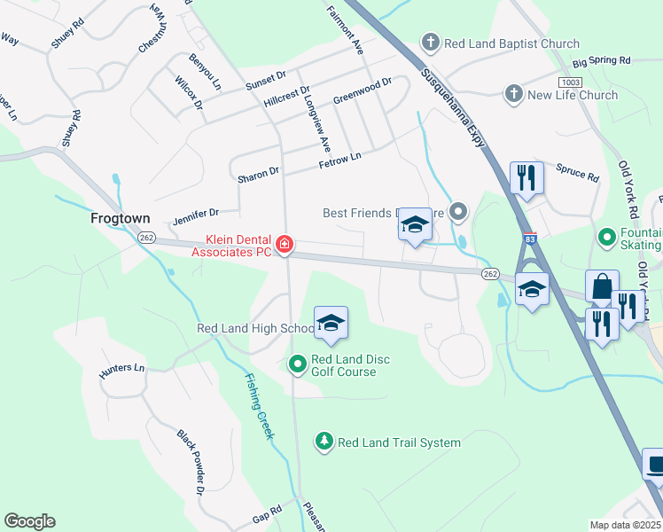 map of restaurants, bars, coffee shops, grocery stores, and more near 560 Fishing Creek Rd in Lewisberry