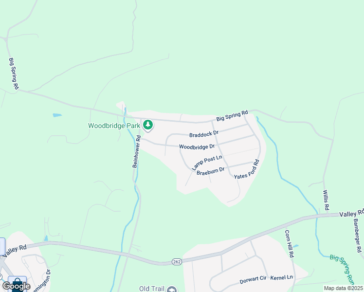 map of restaurants, bars, coffee shops, grocery stores, and more near Big Spring Road in York County