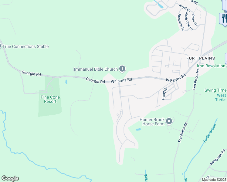 map of restaurants, bars, coffee shops, grocery stores, and more near 1266 West Farms Road in Howell Township