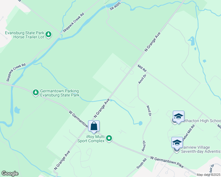 map of restaurants, bars, coffee shops, grocery stores, and more near 1071 North Grange Avenue in Collegeville