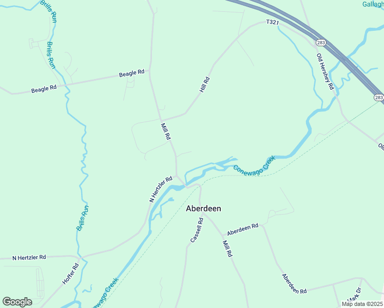 map of restaurants, bars, coffee shops, grocery stores, and more near 2423 Mill Road in Elizabethtown