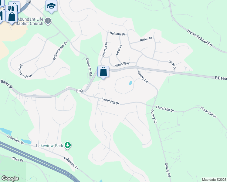 map of restaurants, bars, coffee shops, grocery stores, and more near 28 Scout Drive in Washington