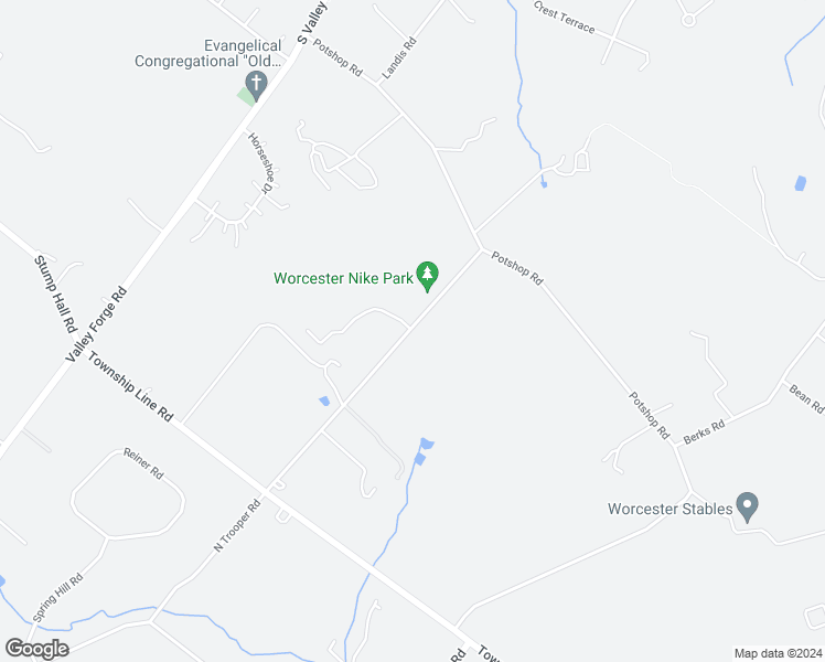 map of restaurants, bars, coffee shops, grocery stores, and more near 1570 North Trooper Road in Norristown