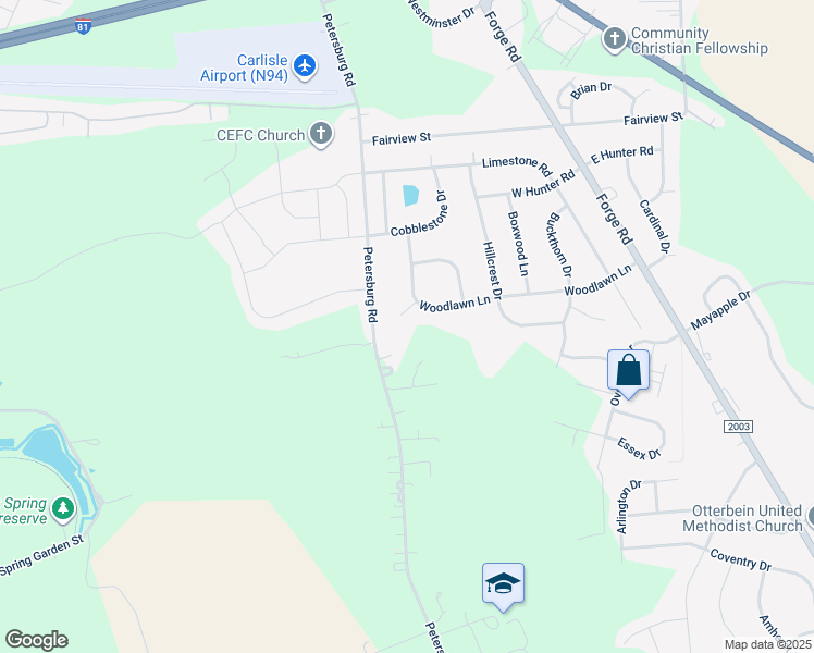 map of restaurants, bars, coffee shops, grocery stores, and more near 5 Madison Cir in Carlisle