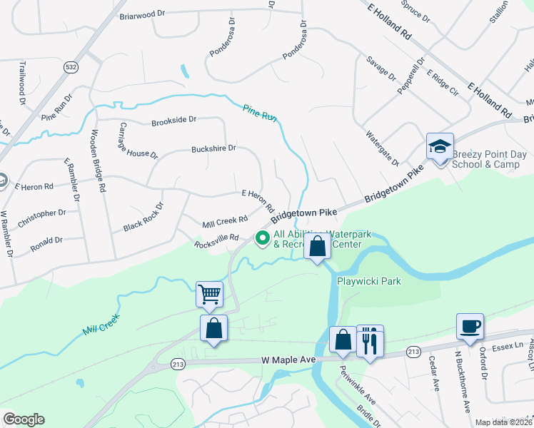 map of restaurants, bars, coffee shops, grocery stores, and more near 16 Mill Creek Road in Southampton
