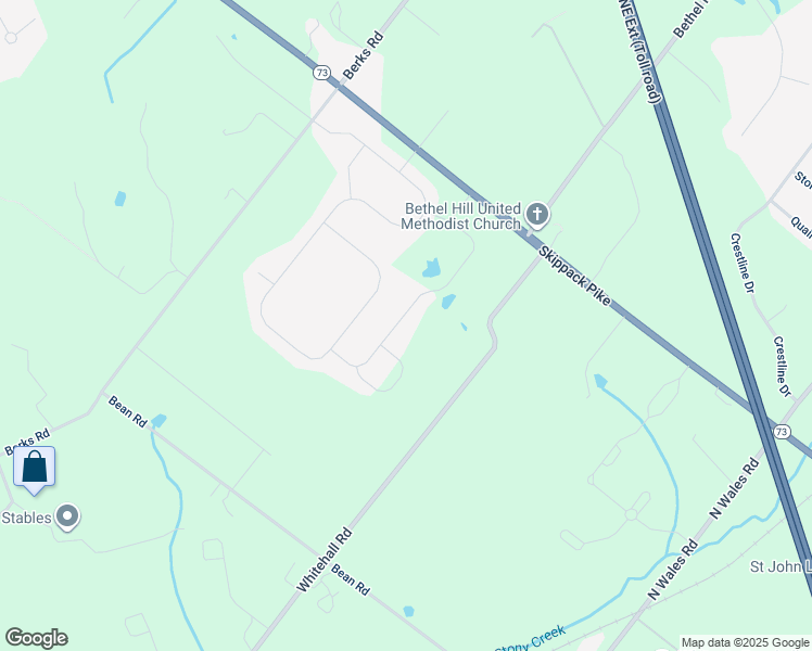map of restaurants, bars, coffee shops, grocery stores, and more near 57 Umbrell Drive in Norristown