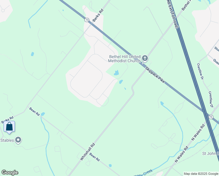 map of restaurants, bars, coffee shops, grocery stores, and more near 57 Umbrell Drive in Norristown