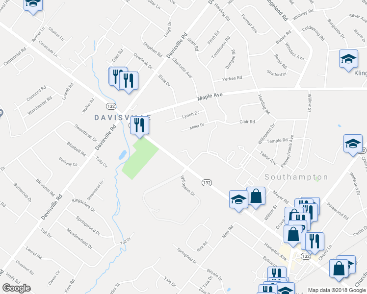 map of restaurants, bars, coffee shops, grocery stores, and more near 135 Altimari Court in Southampton