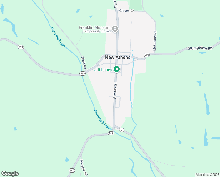 map of restaurants, bars, coffee shops, grocery stores, and more near in New Athens