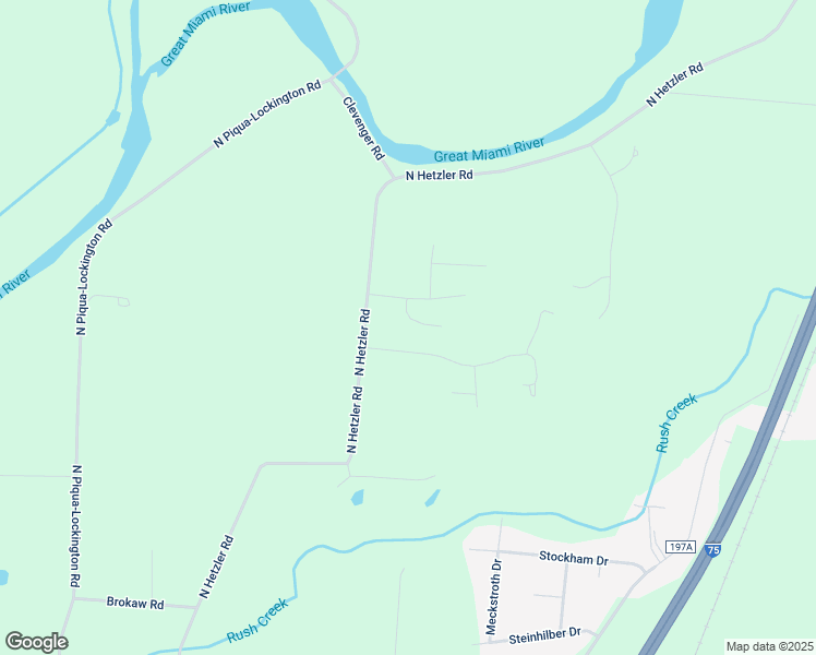 map of restaurants, bars, coffee shops, grocery stores, and more near 1936 Springwood Drive in Piqua