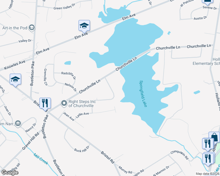 map of restaurants, bars, coffee shops, grocery stores, and more near 27 Hidden Cove Drive in Southampton