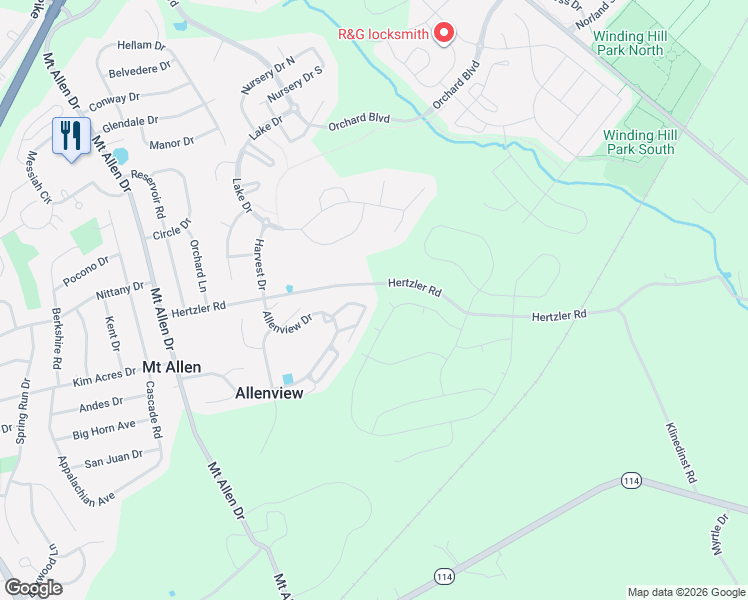 map of restaurants, bars, coffee shops, grocery stores, and more near 744 Allenview Drive in Mechanicsburg