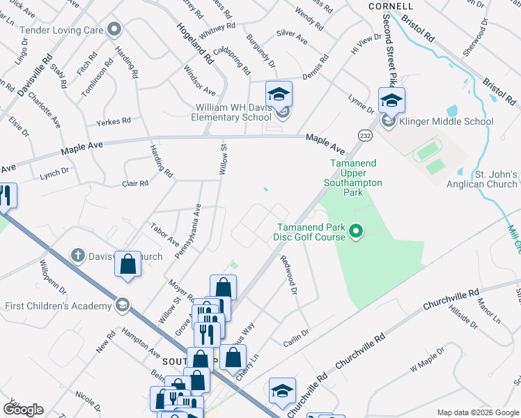 map of restaurants, bars, coffee shops, grocery stores, and more near 539 Temple Road in Southampton