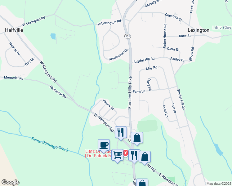 map of restaurants, bars, coffee shops, grocery stores, and more near 9 Japonica Drive in Lititz