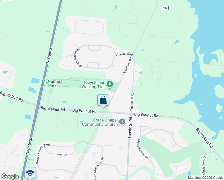 map of restaurants, bars, coffee shops, grocery stores, and more near 4920 South Old 3C Road in Westerville