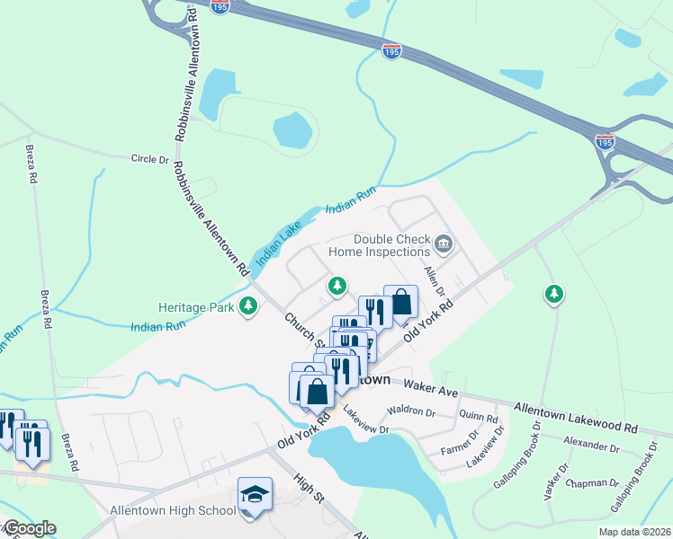map of restaurants, bars, coffee shops, grocery stores, and more near 4 Wilbur Drive in Allentown