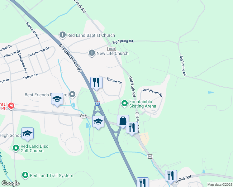 map of restaurants, bars, coffee shops, grocery stores, and more near 431 Locust Road in New Cumberland