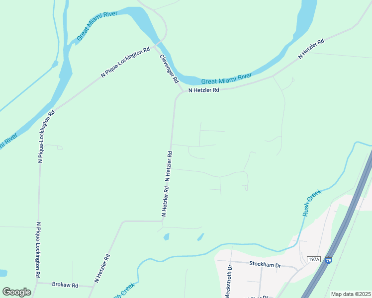 map of restaurants, bars, coffee shops, grocery stores, and more near 1936 Springwood Drive in Piqua