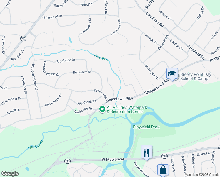 map of restaurants, bars, coffee shops, grocery stores, and more near 885 Stevens Lane in Langhorne