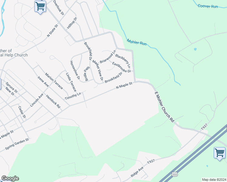 map of restaurants, bars, coffee shops, grocery stores, and more near 879 North Maple Street in Ephrata