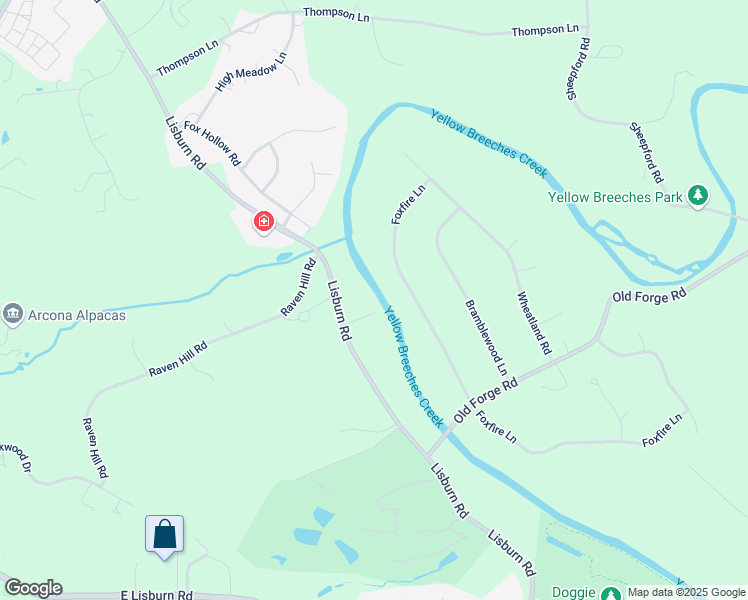 map of restaurants, bars, coffee shops, grocery stores, and more near 3609 Lisburn Road in Mechanicsburg