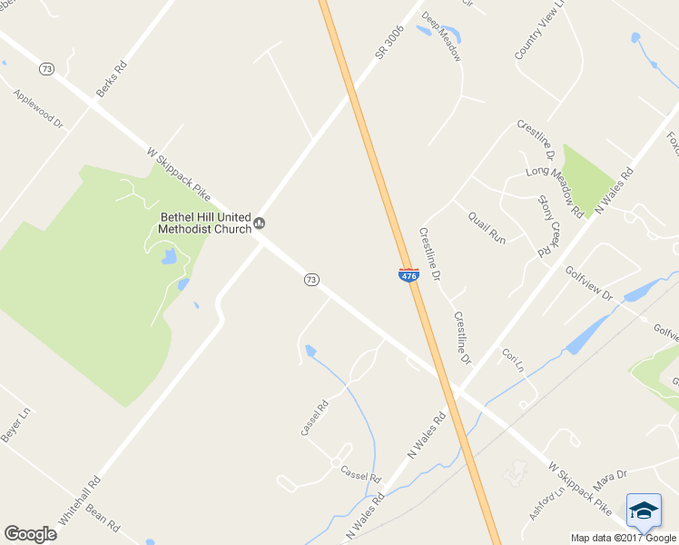 map of restaurants, bars, coffee shops, grocery stores, and more near 2561 Skippack Pike in Lansdale