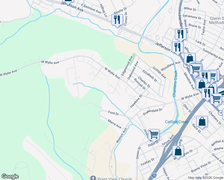 map of restaurants, bars, coffee shops, grocery stores, and more near 806 East Beall Avenue in Washington