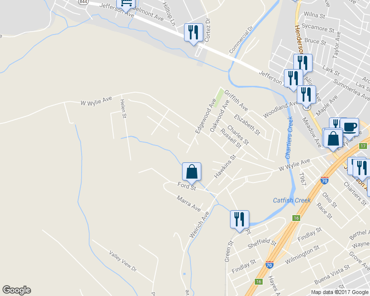 map of restaurants, bars, coffee shops, grocery stores, and more near 806 East Beall Avenue in Washington