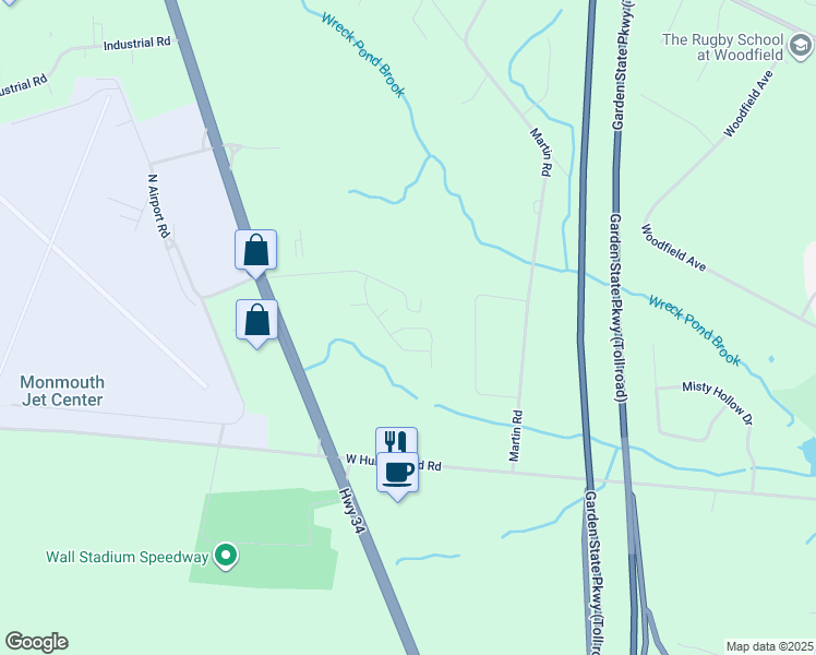 map of restaurants, bars, coffee shops, grocery stores, and more near 4016 Heron Drive in Wall Township